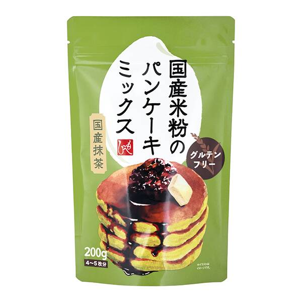 国産米粉のパンケーキミックス　国産抹茶　200g