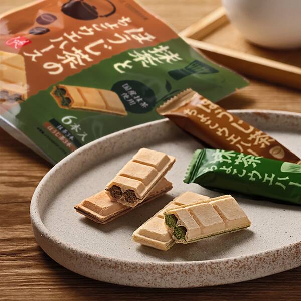 抹茶とほうじ茶のちょこウエハース　6本