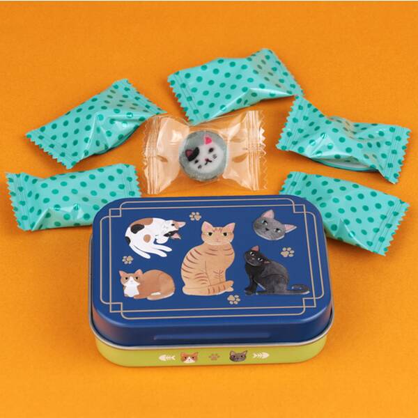 ネコミニ缶（ネイビー）　1個