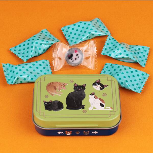 ネコミニ缶（グリーン）　1個