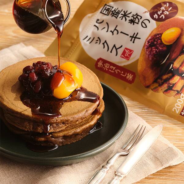 国産米粉のパンケーキミックス　宇治ほうじ茶　200g
