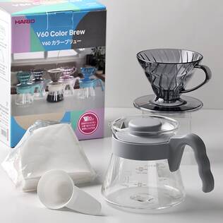 オンラインストア限定　ハリオ　V60　カラーブリュー　アーバングレー（1-2杯用）　1セット