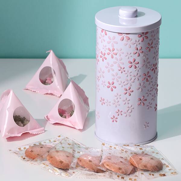 さくらキャニスター缶　ホワイト　1個