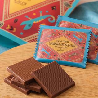 カカオの森　ジャンドゥーヤチョコレート　ビターキャラメル＆アーモンド　78g