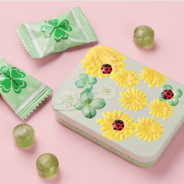 レディバードスクエア缶　グリーン　1個