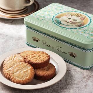 オンラインストア限定　ラ・トリニテーヌ　クッキー　ロイヤルキャッツ　グリーン　350g