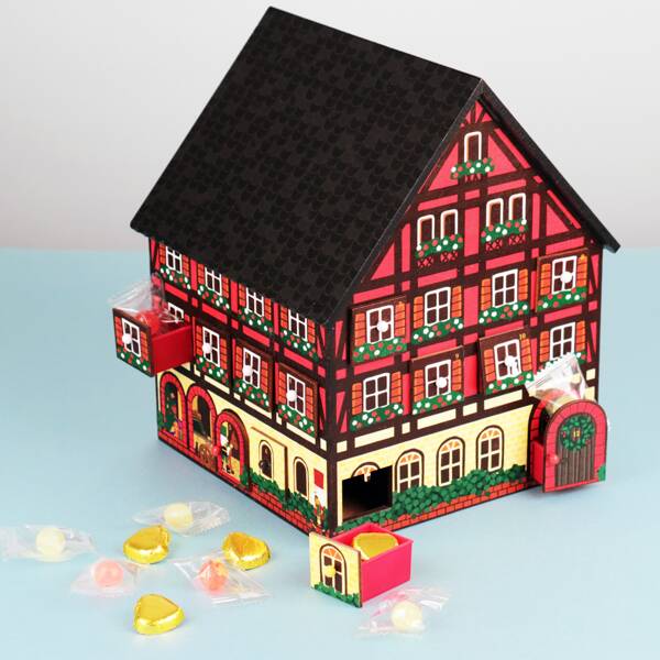 クリスマスウッドレッドハウスカレンダー　1個【クリスマス】