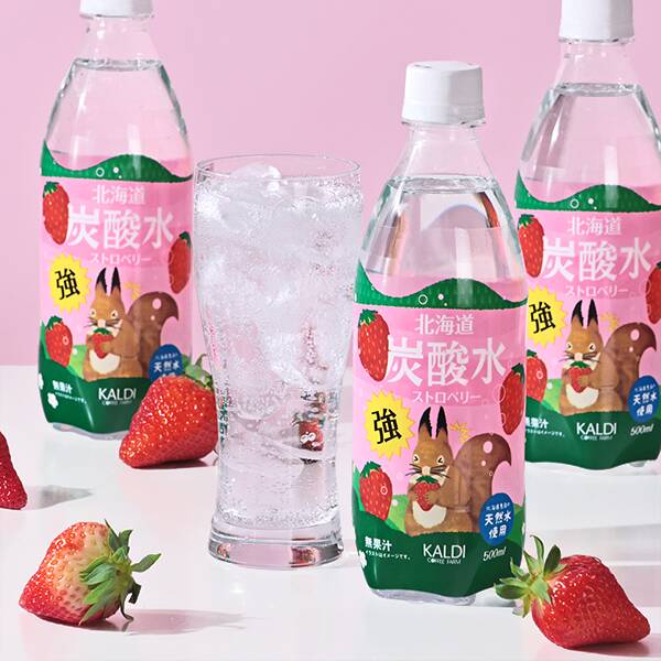 北海道炭酸水　ストロベリー　北海道恵庭の天然水使用　500ml
