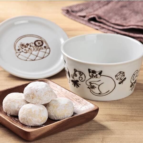 ネコちゃん柄陶器キャニスター　1個