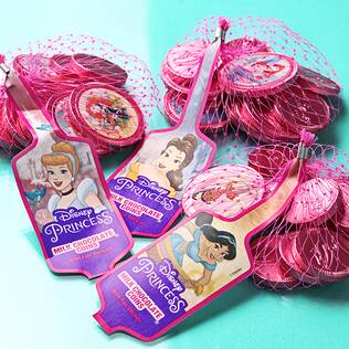 ディズニープリンセス　ネット入りコインシェイプチョコレート　47g