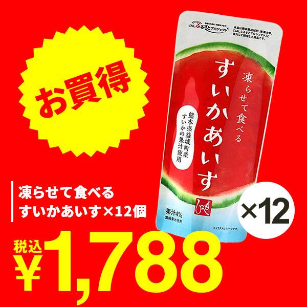 ＜12個＞凍らせて食べる　すいかあいす　100g×12個（熊本県益城町産すいかの果汁使用）