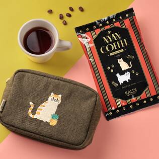 ニャンコーヒー＆コーデュロイポーチセット（茶トラ）